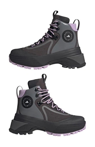 Shop Adidas By Stella Mccartney Terrex Insulated Hiking Boot In Utility Black/purple/grey