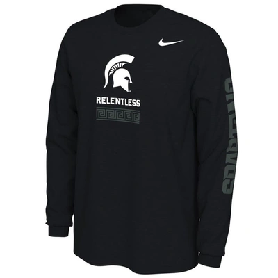 Shop Nike Black Michigan State Spartans Alternate Long Sleeve T-shirt