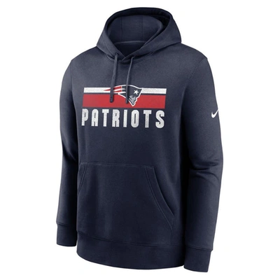 Shop Nike Navy New England Patriots Club Fleece Pullover Hoodie