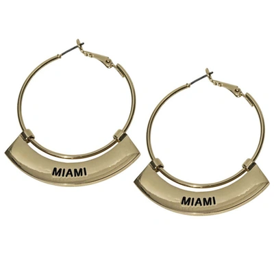 Shop Shelby & Grace Miami Hurricanes Weller Gold Hoop Earrings