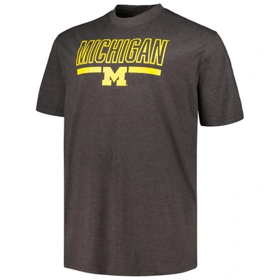 Shop Profile Heather Charcoal Michigan Wolverines Big & Tall Team T-shirt