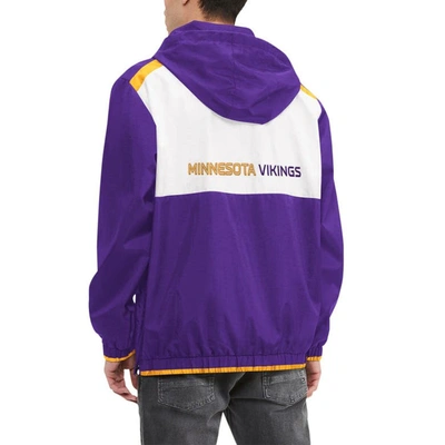 Shop Tommy Hilfiger Purple/white Minnesota Vikings Carter Half-zip Hooded Top