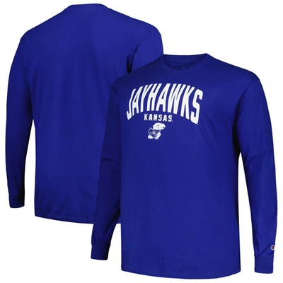 Shop Champion Royal Kansas Jayhawks Big & Tall Arch Long Sleeve T-shirt