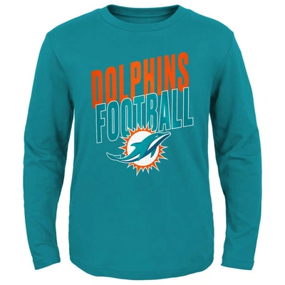 Outerstuff Kids' Youth Aqua Miami Dolphins Showtime Long Sleeve T