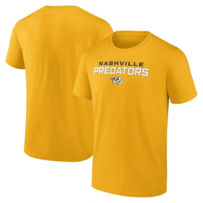 Shop Fanatics Branded Gold Nashville Predators Barnburner T-shirt