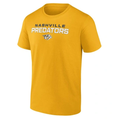 Shop Fanatics Branded Gold Nashville Predators Barnburner T-shirt