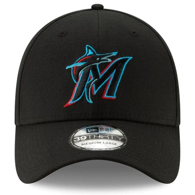 Shop New Era Black Miami Marlins 2023 Postseason 39thirty Flex Hat