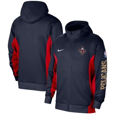Shop Nike Navy New Orleans Pelicans 2023/24 Authentic Showtime Full-zip Hoodie