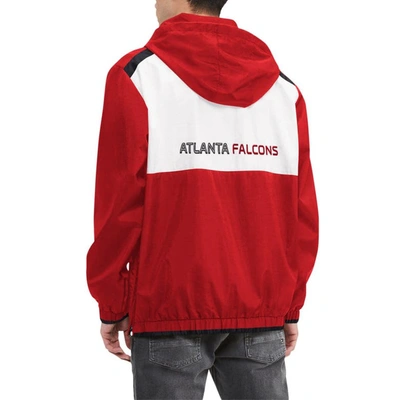 Shop Tommy Hilfiger Red/white Atlanta Falcons Carter Half-zip Hooded Top