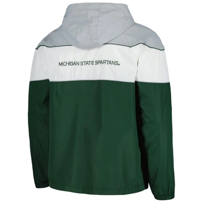 Shop G-iii Sports By Carl Banks Green Michigan State Spartans Center Line Half-zip Raglan Hoodie Jacket