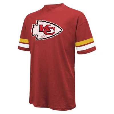 Majestic Men's  Threads Patrick Mahomes Red Distressed Kansas City Chiefs Name And Number Oversize Fi In Red