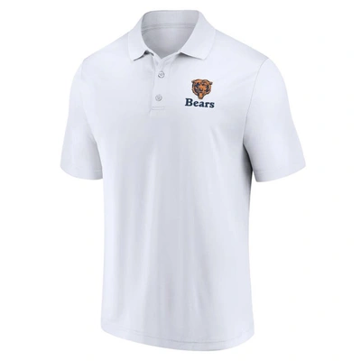Shop Fanatics Branded White/navy Chicago Bears Throwback Two-pack Polo Set