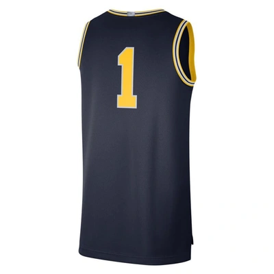 Shop Jordan Brand #1 Navy Michigan Wolverines Limited Authentic Jersey