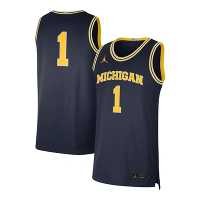 Shop Jordan Brand #1 Navy Michigan Wolverines Limited Authentic Jersey