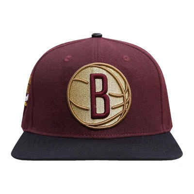 Shop Pro Standard Maroon/black Brooklyn Nets Gold Rush 2-tone Snapback Hat