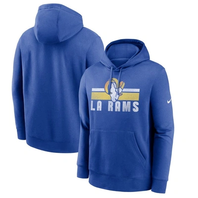 Shop Nike Royal Los Angeles Rams Club Fleece Pullover Hoodie