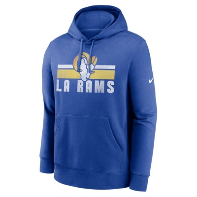 Shop Nike Royal Los Angeles Rams Club Fleece Pullover Hoodie