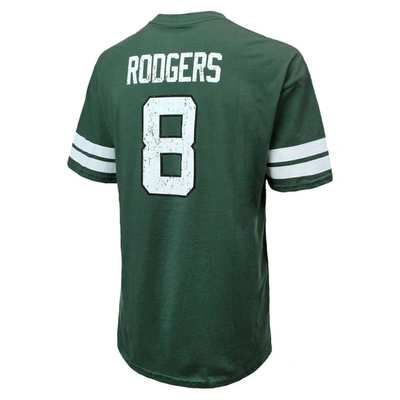 Majestic Men's  Threads Aaron Rodgers Green Distressed New York Jets Name And Number Oversize Fit T-s In Green