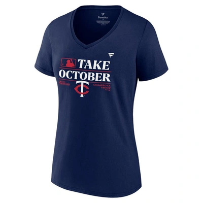 Shop Profile Fanatics Branded  Navy Minnesota Twins 2023 Postseason Locker Room Plus Size V-neck T-shirt
