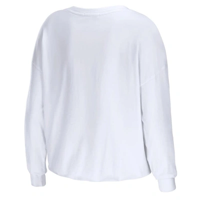 Shop Wear By Erin Andrews White Chicago Bulls Cropped Long Sleeve T-shirt