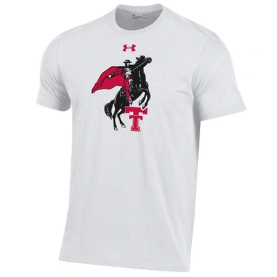 Shop Under Armour White Texas Tech Red Raiders Throwback Masked Rider Performance Cotton T-shirt