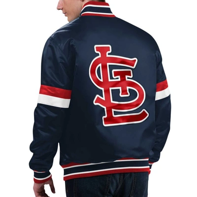 Shop Starter Navy St. Louis Cardinals Home Game Satin Full-snap Varsity Jacket