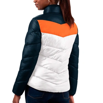 Shop G-iii 4her By Carl Banks White/navy Chicago Bears New Star Quilted Full-zip Jacket