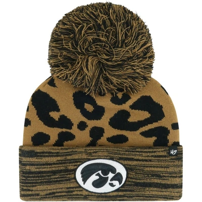 Shop 47 '  Brown Iowa Hawkeyes Rosette Cuffed Knit Hat With Pom