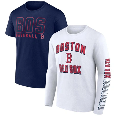 Shop Fanatics Branded Navy/white Boston Red Sox Two-pack Combo T-shirt Set