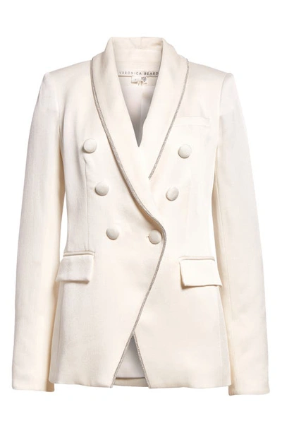 Shop Veronica Beard Jagger Bead Detail Dickey Jacket In Winter White