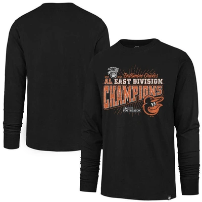 Men's Baltimore Orioles '47 Black 2023 AL East Division Champions  Distressed Franklin Long Sleeve T-Shirt