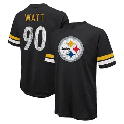 Shop Majestic Threads T.j. Watt Black Pittsburgh Steelers Name & Number Oversize Fit T-shirt