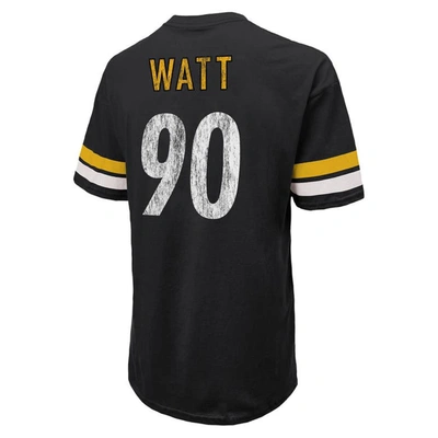 Shop Majestic Threads T.j. Watt Black Pittsburgh Steelers Name & Number Oversize Fit T-shirt