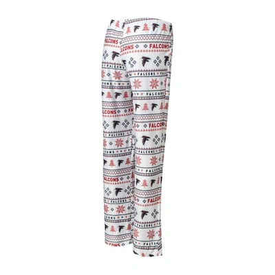 Shop Concepts Sport White/red Atlanta Falcons Tinsel Raglan Long Sleeve T-shirt & Pants Sleep Set