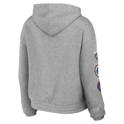 Shop Wear By Erin Andrews Gray New York Mets Full-zip Hoodie