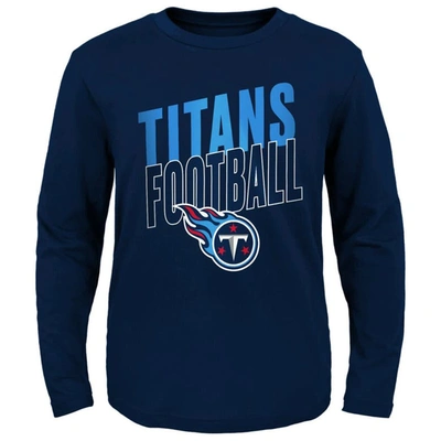 Shop Outerstuff Youth Navy Tennessee Titans Showtime Long Sleeve T-shirt