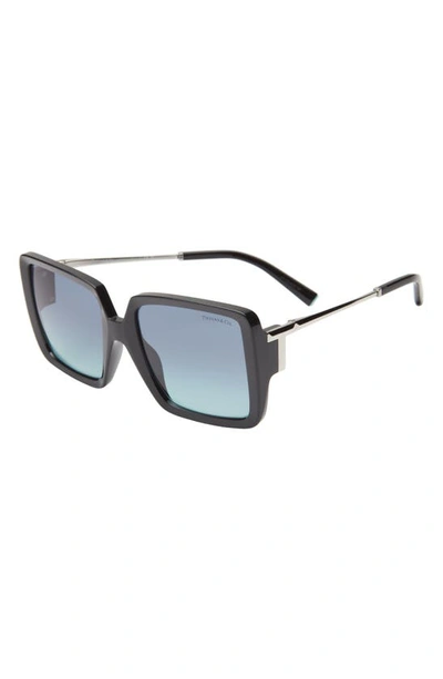 Shop Tiffany & Co 55mm Gradient Square Sunglasses In Blue