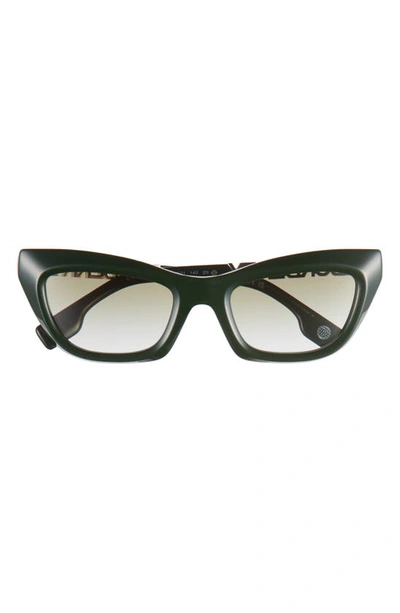 Shop Burberry 51mm Cat Eye Sunglasses In Green