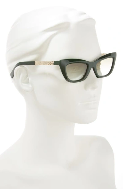 Shop Burberry 51mm Cat Eye Sunglasses In Green