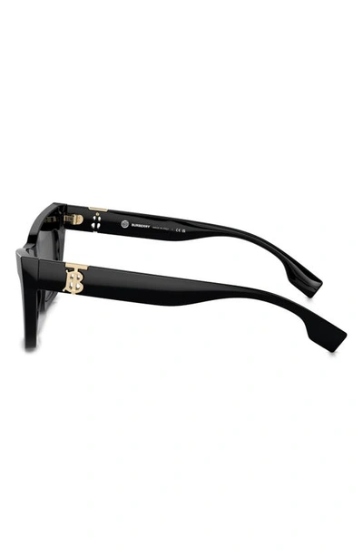 Burberry Be4405f Tb Monogram Acetate Cat-eye Sunglasses In Black