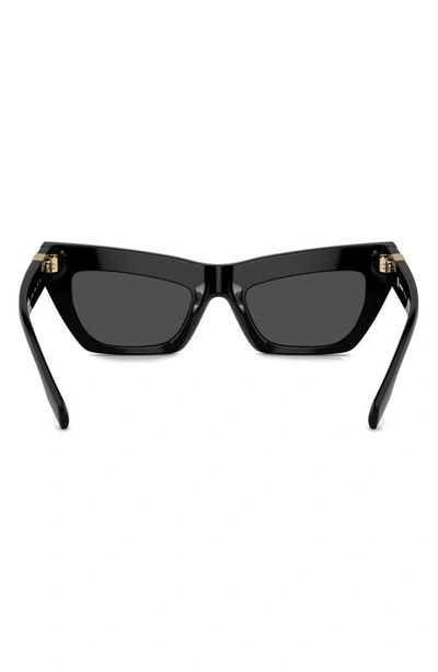 Burberry Be4405f Tb Monogram Acetate Cat-eye Sunglasses In Black