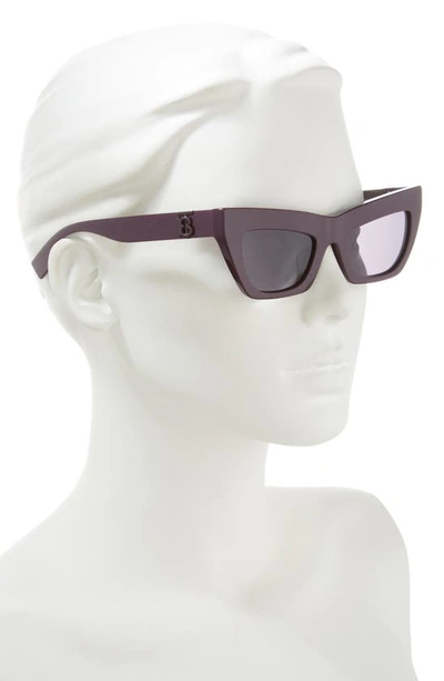 Shop Burberry 51mm Cat Eye Sunglasses In Violet