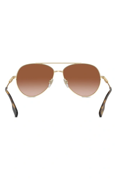 Shop Burberry 58mm Gradient Aviator Sunglasses In Light Gold