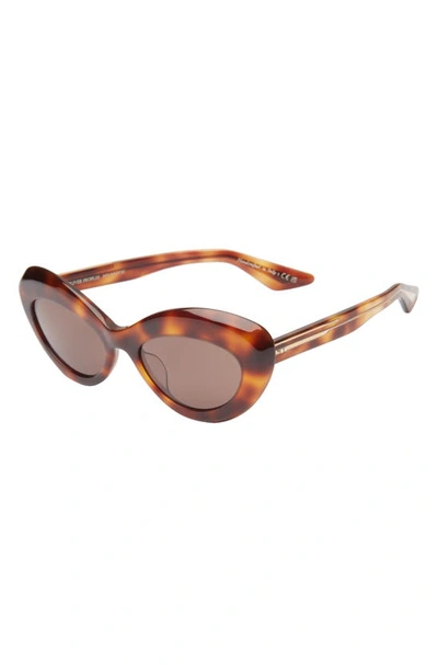 Shop Oliver Peoples X Khaite 1968c 53mm Oval Sunglasses In Dark Brown