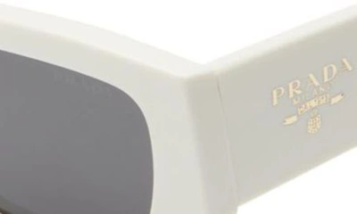 Shop Prada 55mm Rectangular Sunglasses In White