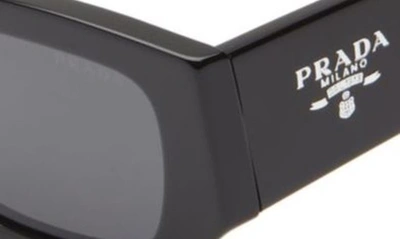 Shop Prada 55mm Rectangular Sunglasses In Black
