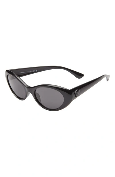 Shop Versace 53mm Oval Sunglasses In Black