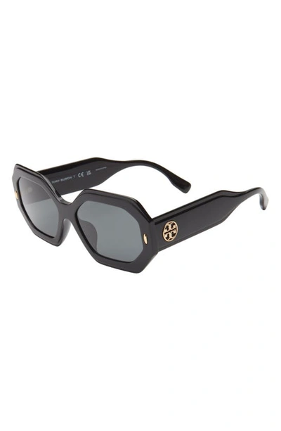 Shop Tory Burch 55mm Geometric Sunglasses In Black