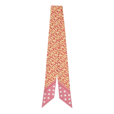 Shop Versace Allover Scarf Tie In Pink