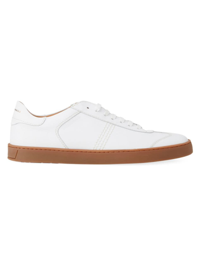 Shop Bruno Magli Men's Bono Low-top Leather Sneakers In White